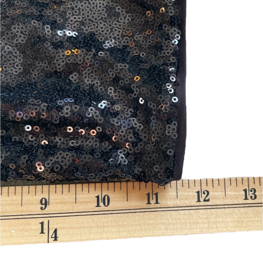 LANE BRYANT Sequined Black V-Neck Dress Ruffle Trim 3/4 Sleeve - Size 22/24 - Picture 13 of 15